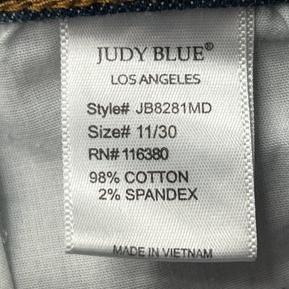 Judy Blue Jeans Womens 11/30 Boyfriend Fit Blue Stretch Distressed Denim - Picture 9 of 12